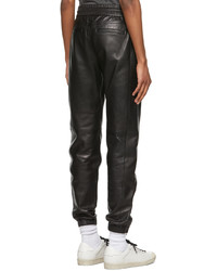 Saint Laurent Black Leather Jogger Trousers