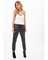 Forever 21 Contemporary Faux Leather Drawstring Joggers