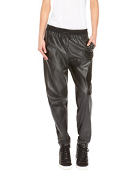DKNY Faux Leather Front Sweatpant
