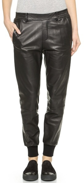 vince leather joggers