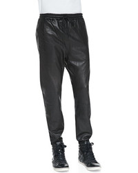 J Brand Jeans Leather Cadmus Jogging Pants Black