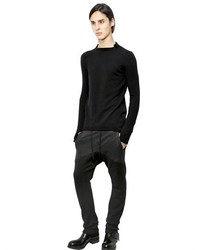 Leather Effect Cotton Jogging Trousers
