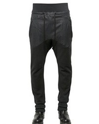 Leather Effect Cotton Jogging Trousers