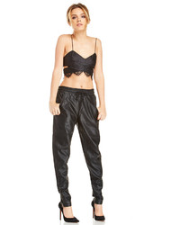 MinkPink Out Bound Vegan Leather Jogger In Black Xs