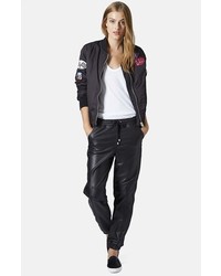 Topshop Paneled Faux Leather Joggers