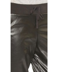Plush Perforated Faux Leather Pants