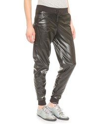 Plush Perforated Faux Leather Pants