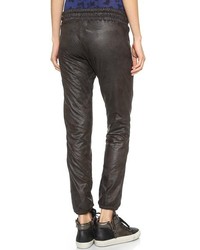 Monrow Perforated Faux Leather Sweatpants