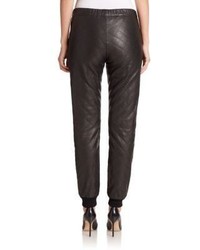 Moschino Quilted Faux Leather Jogger Pants