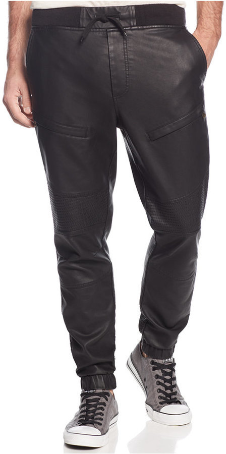 Ring Of Fire Faux Leather Moto Jogger Pants, $60 | Macy's | Lookastic
