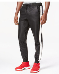 Ring Of Fire Faux Leather Side Stripe Jogger Pants