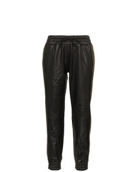 Lot Lthr Slim Leg Leather Trackpants With Suede Stripes