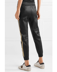 Sprwmn Striped Stretch Leather Track Pants
