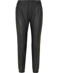 Sprwmn Striped Stretch Leather Track Pants