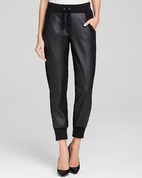 Velvet by Graham & Spencer Sweatpants Faux Leather Combo