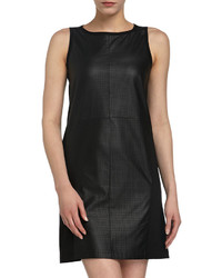 Neiman Marcus Leather Sleeveless Dress Black