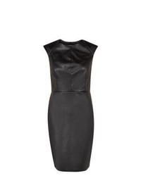 New Look Black Sleeveless Leather Look Mini Dress