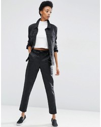 Asos Tall Asos Tall Leather Look Joggers With Tie