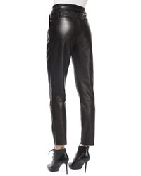Belstaff Belted Leather Front Pleated Pants