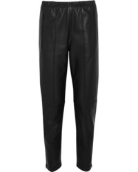 Balenciaga Leather Track Pants Black