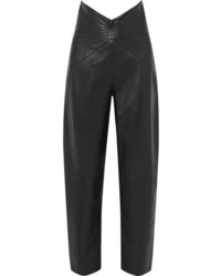 ATTICO Ruched Leather Tapered Pants