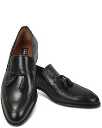 Fratelli Rossetti Black Calf Leather Tassel Loafer Shoes