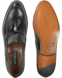 Fratelli Rossetti Black Calf Leather Tassel Loafer Shoes
