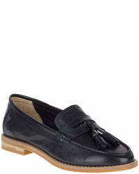 Hush Puppies Black Chardon Leather Penny Loafer