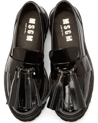 MSGM Black Leather Dr Ladies Tassel Loafers