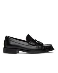 Black Leather Tassel Loafers for Men | Lookastic