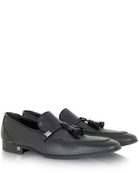 Loriblu Black Textured And Patent Leather Loafer