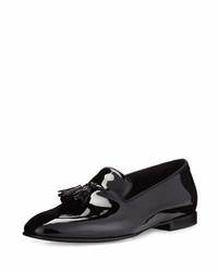 Tom Ford Chesterfield Patent Leather Tassel Front Loafer Black