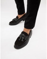 Truffle Collection Cord Patent Loafer In Black