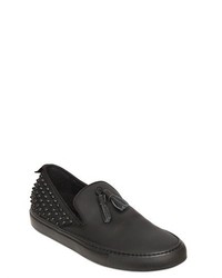 Giacomorelli Studded Matte Leather Slip On Sneakers