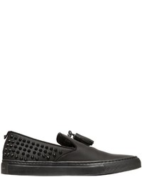 Giacomorelli Studded Matte Leather Slip On Sneakers
