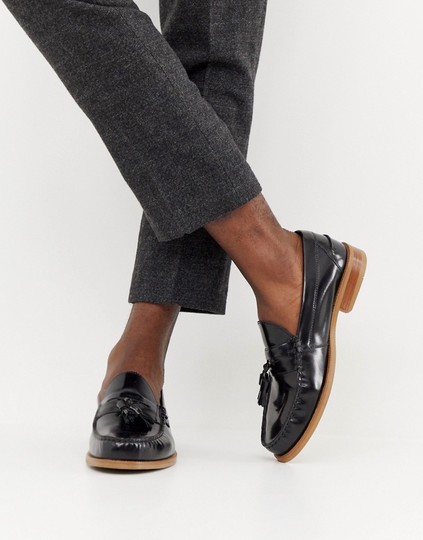 black shine loafers