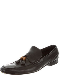 Gucci Leather Bamboo Bit Loafers