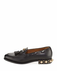 Gucci Leather Loafer With Feline