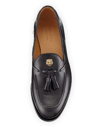 Gucci Leather Loafer With Feline