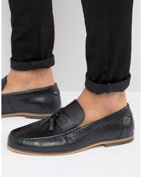 Asos Loafers In Black Leather With Tassel