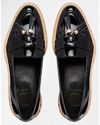 KG by Kurt Geiger Lucien Black Tassel Loafer Flat Shoes