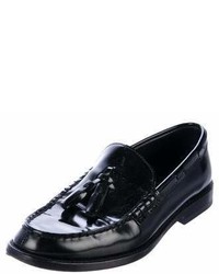 Saint Laurent Patent Leather Round Toe Loafers