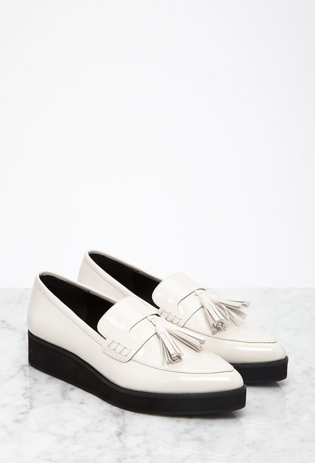 Forever 21 Pointed Faux Patent Flatform Loafers, $29 | Forever 21 ...