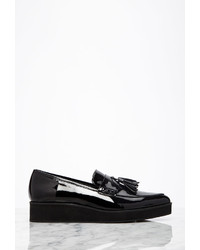 Forever 21 Pointed Faux Patent Flatform Loafers