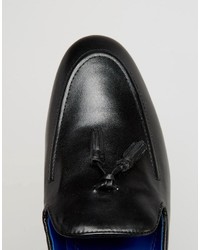 Red Tape Tassel Loafers In Black Leather
