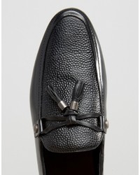 Asos Smart Loafers With Tassel Detail In Black Leather