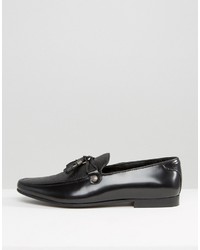 Asos Smart Loafers With Tassel Detail In Black Leather