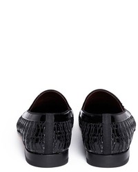 Magnanni Tassel Woven Leather And Suede Slip Ons