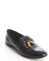 Giuseppe Zanotti Textured Patent Leather Tassel Detail Flats