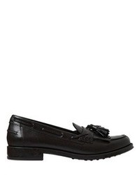Tod's 25mm Tumbled Leather Fringed Loafers